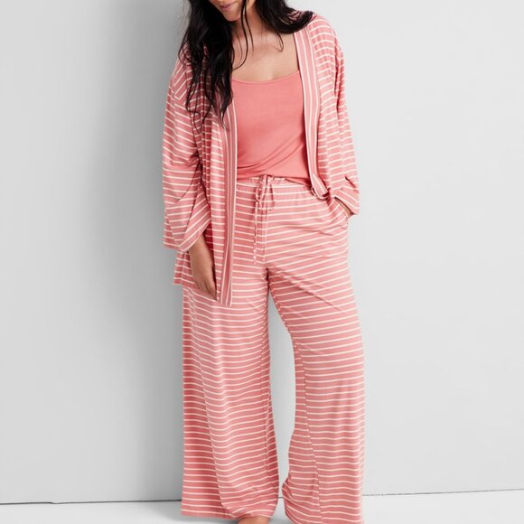 #116. State of Day Women's 2-Piece. Fluid-Knit Pajama Set, pants and robe - Picture 1 of 4